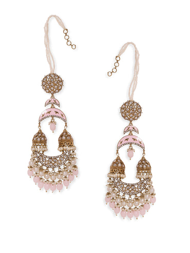 Rosy Glow Jhumka Chandbali