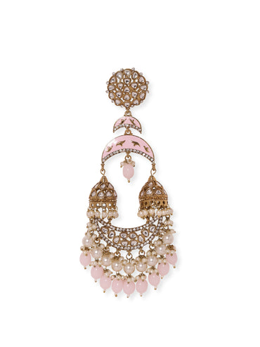 Rosy Glow Jhumka Chandbali