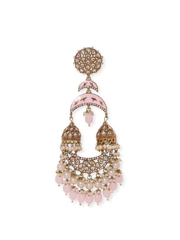 Rosy Glow Jhumka Chandbali
