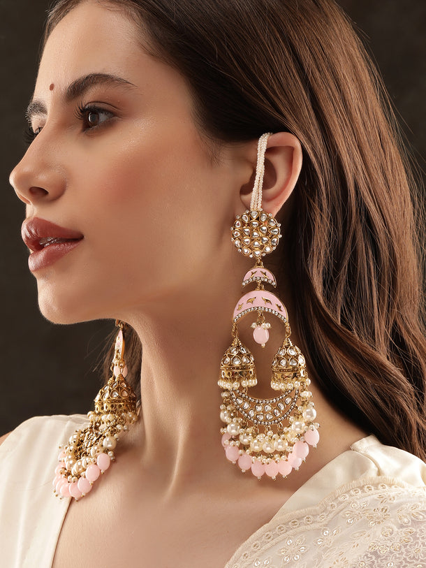 Rosy Glow Jhumka Chandbali
