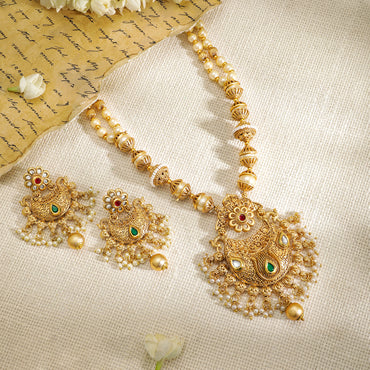 Rubans Gold Plated Hand Crafted   Statement Necklace Set