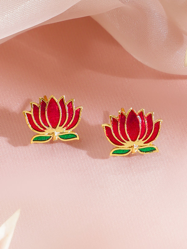 Lotus Tale Green & Pink Necklace Set