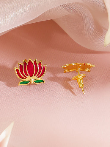 Lotus Tale Green & Pink Necklace Set