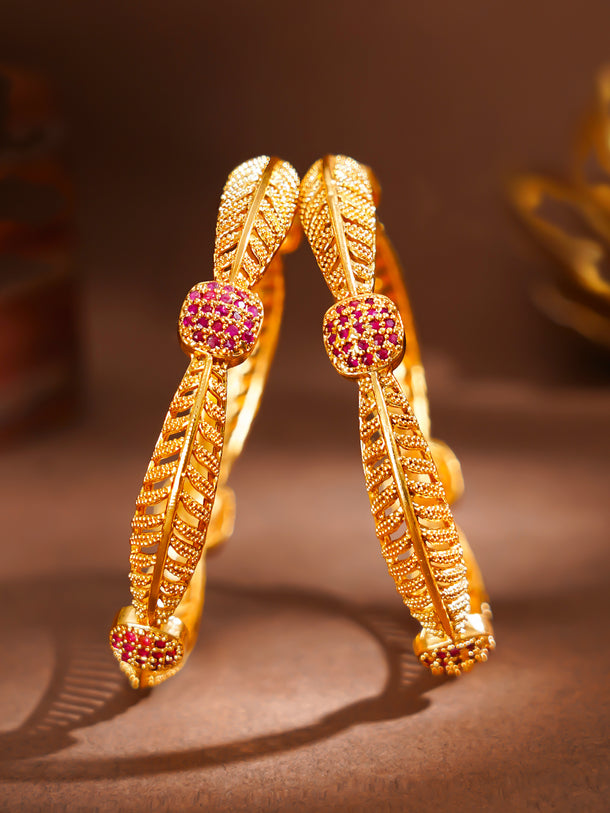 Festive Bloom Gold Plated Bangles
