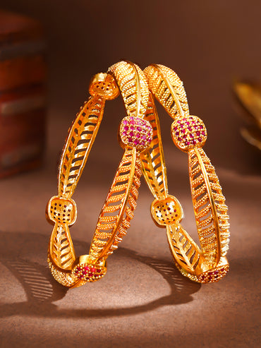 Festive Bloom Gold Plated Bangles
