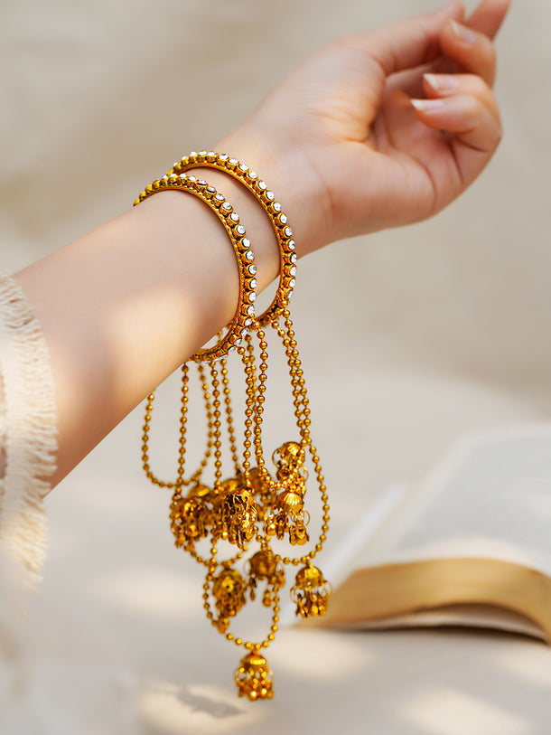 Golden Ghungroo Celebration Bangle Set