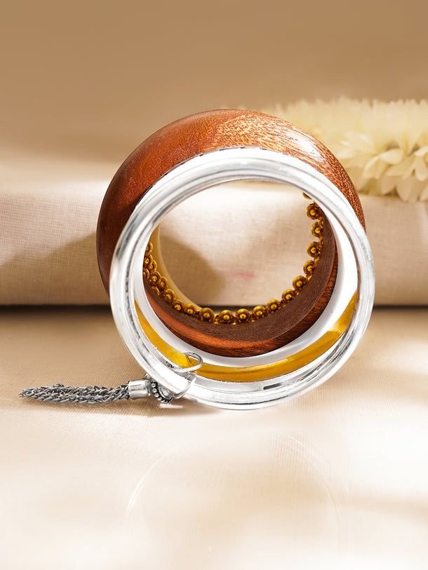 Mixed Texture Fusion Statement Bangles Set