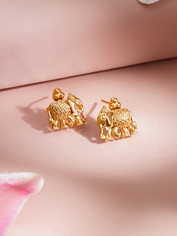 Gold Plated Elephant Motif Jewellery Set