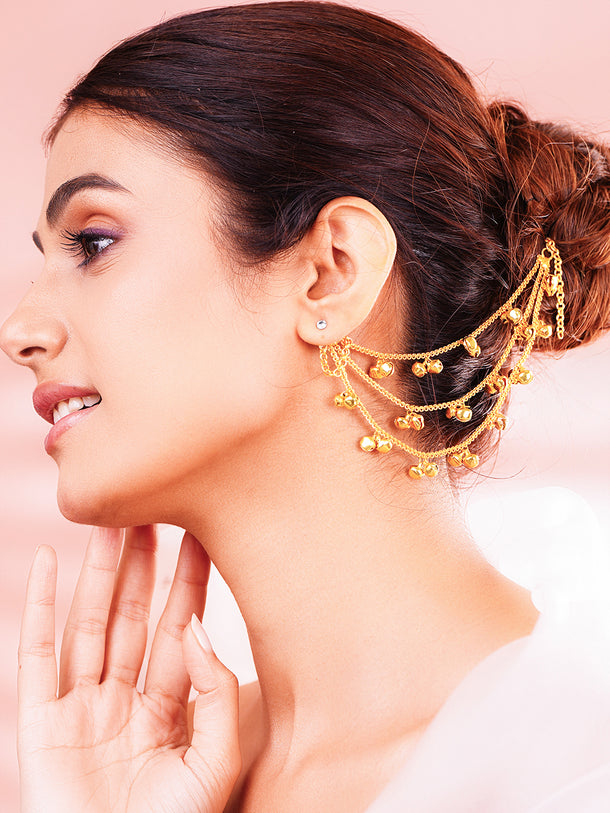 Ghungroo Charm Kaan Chain Earrings