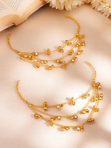 Ghungroo Charm Kaan Chain Earrings