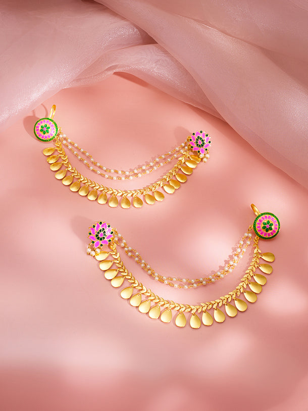 Enamel Floral Multi Layer Kaan Earrings