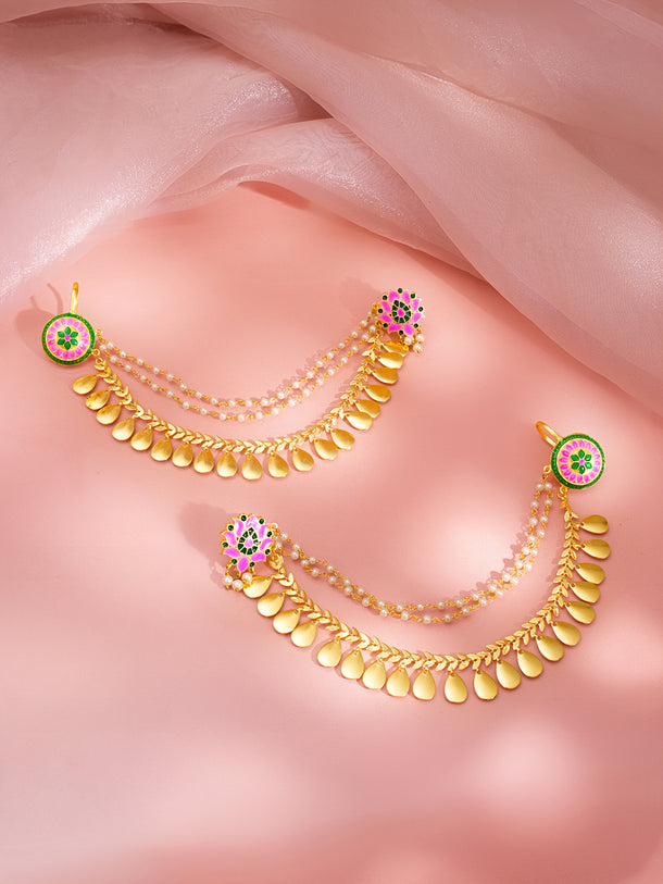 Enamel Floral Multi Layer Kaan Earrings