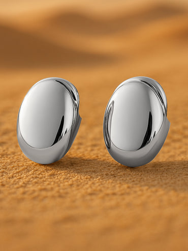 Minimal Ovals Silver Studs
