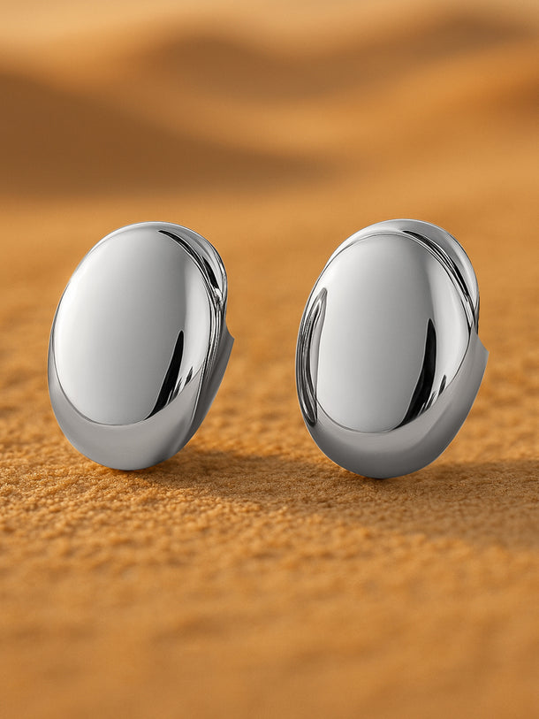 Minimal Ovals Silver Studs