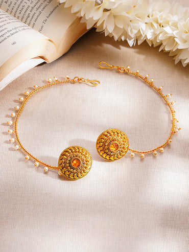 Gold Plated Pearl Beaded Kaan Chain