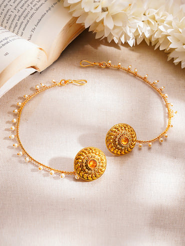 Gold Plated Pearl Beaded Kaan Chain