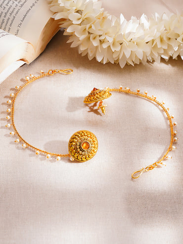 Gold Plated Pearl Beaded Kaan Chain