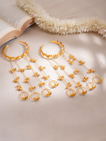 Golden Moonlight Haathphool Bracelet Set