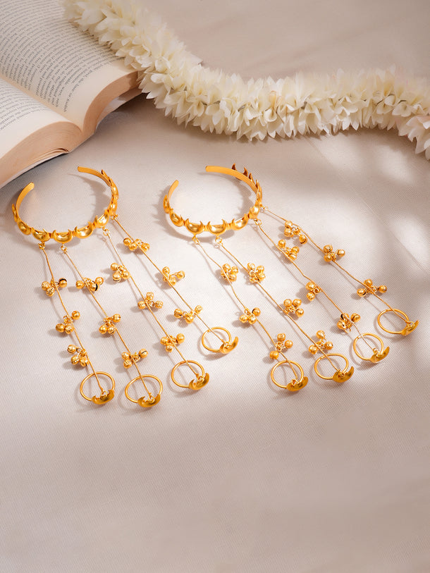 Golden Moonlight Haathphool Bracelet Set