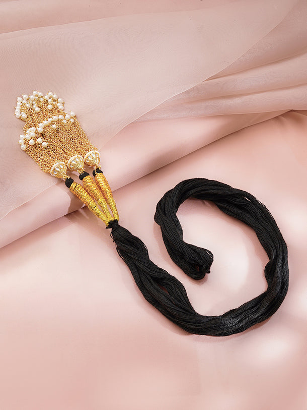 Gold Plated Kundan Punjabi Paranda Hair accessory