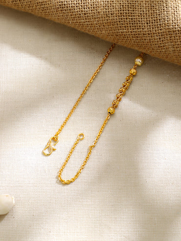 Gold Plated Meenakari Lantern Bead Pearl Chain Necklace
