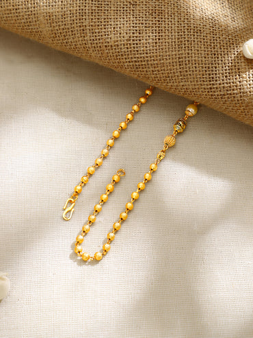 Gold Plated Festive Multicolour Bead Pearl Cascade Mala Necklace