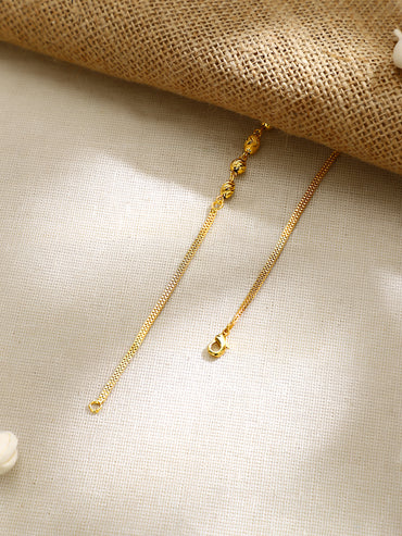 Gold Plated Diamond-Cut Bead Everyday Box Chain Necklace