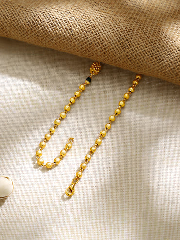 Gold Plated Festive Bead Ruby Green Filigree Orb Mala Chain