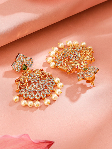 Pearl Drop American Diamond Zirconia Necklace Set