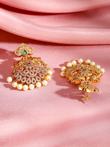 Pearl Drop American Diamond Zirconia Necklace Set