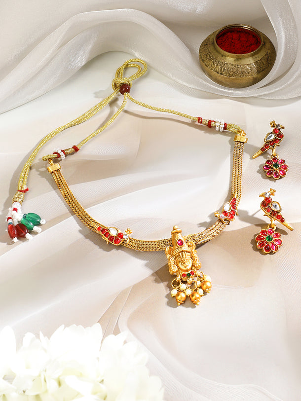 Lord Balaji Temple Necklace Set