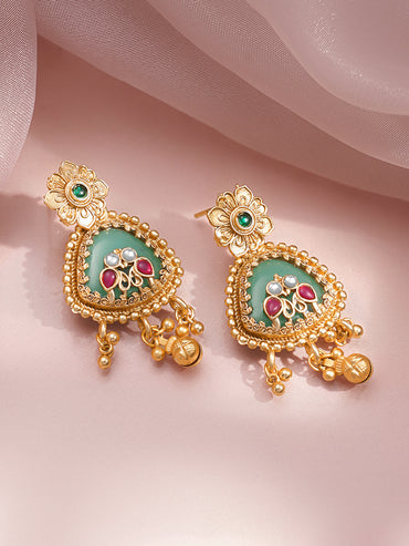 Traditional Engraved Gold Necklace Set