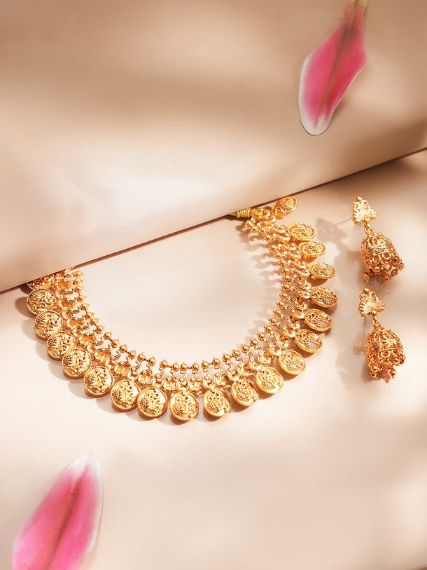 Gold Plated Heritage Kasu Coin Choker Set