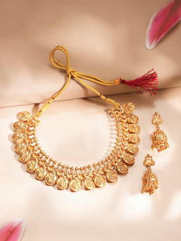 Gold Plated Heritage Kasu Coin Choker Set