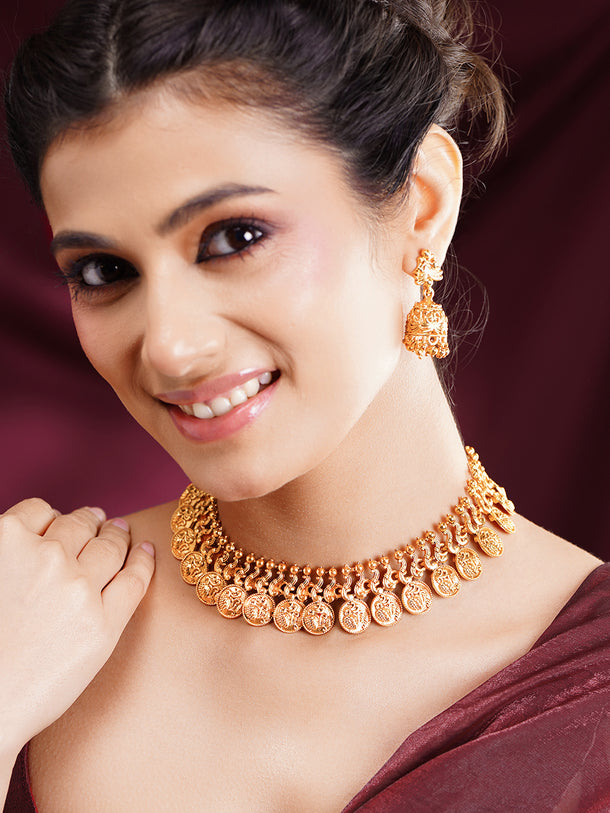 Gold Plated Heritage Kasu Coin Choker Set