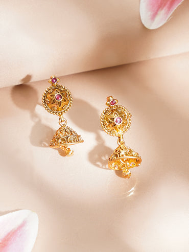 Gold Beaded Traditional Charm Necklace Set