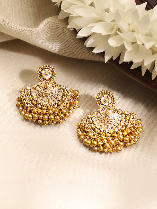 Gold Plated Choker Set With Bead Detailing