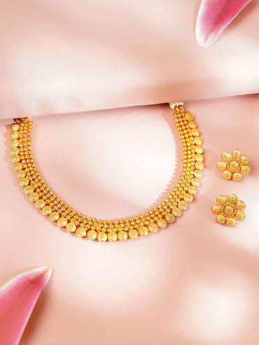 Gold Plated Coin Motif Necklace Set