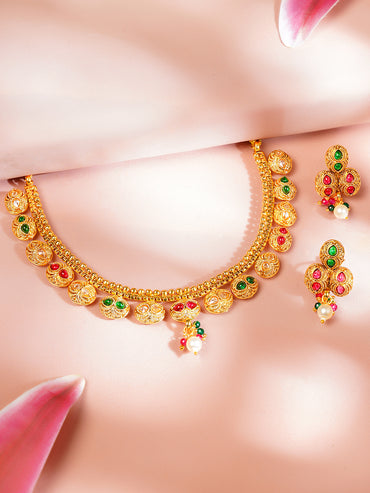 Gold Plated Multicolor Necklace Set