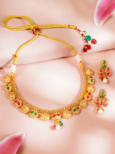 Gold Plated Multicolor Necklace Set
