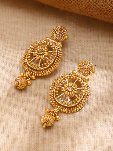 Gold Plated Sunburst Medallion Necklace Set
