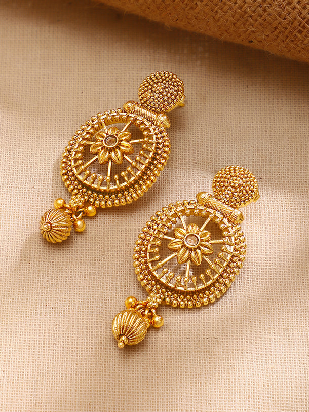 Gold Plated Sunburst Medallion Necklace Set