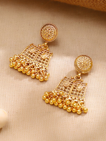 Gold Plated Heritage Gold Weave Fringe Necklace Set