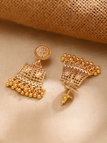 Gold Plated Heritage Gold Weave Fringe Necklace Set