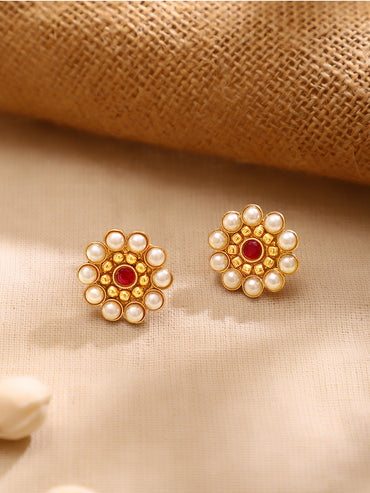 Gold Plated Pearl Dewdrop Choker Set