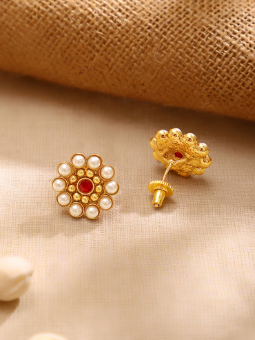 Gold Plated Pearl Dewdrop Choker Set