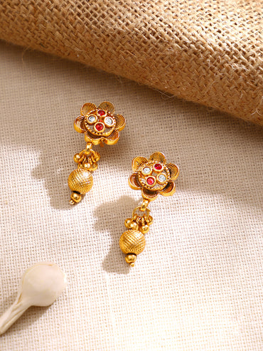 Gold Plated Bloom Coil Antique Choker Set