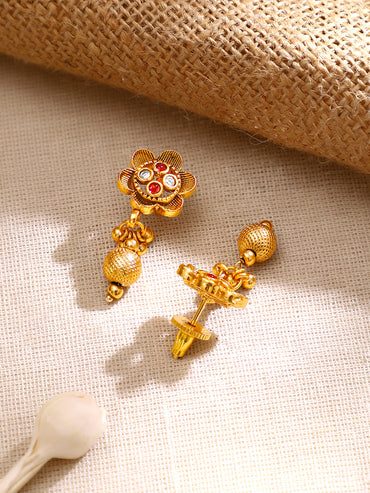Gold Plated Bloom Coil Antique Choker Set