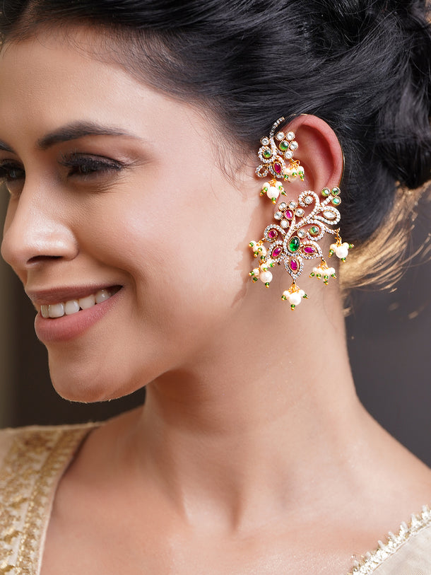 Heritage Bloom Pearl Statement Ear Cuffs