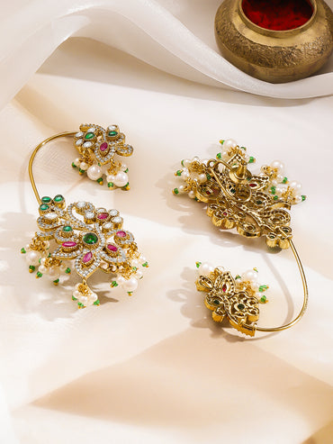 Heritage Bloom Pearl Statement Ear Cuffs